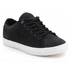 Buty Lacoste Straightset Insulate 319 1 Cfa W 7-38CFA0008454 czarne. Czarne buty treningowe bez wzorów, z gumy, bez zapięcia. Za 667.75 zł.
