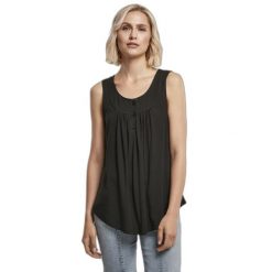 Damska koszulka typu tank top Urban Classics Viscose. Czarne topy Urban Classics, bez wzorów, eleganckie, bez kołnierzyka, bez ramiączek. Za 134.50 zł.