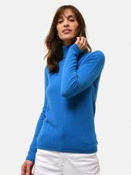 Just Cashmere Kaszmirowy sweter "Ava" w kolorze niebieskim rozmiar: M. Niebieskie swetry Just Cashmere, m, bez wzorów, z kaszmiru, bez ramiączek. Za 391.84 zł.