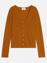 AUTHENTIC CASHMERE Kaszmirowy kardigan "Chalais" w kolorze karmelowym rozmiar: S. Brązowe swetry AUTHENTIC CASHMERE, s, bez wzorów, z kaszmiru, bez ramiączek. Za 364.56 zł.