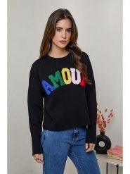 Soft Cashmere Sweter w kolorze czarnym rozmiar: 38/40. Czarne swetry Soft Cashmere, bez wzorów, z kaszmiru, klasyczne, bez ramiączek. Za 149.45 zł.