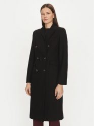Motivi Płaszcz wełniany 0041Q200541N Czarny Slim Fit. Czarne płaszcze Motivi, na zimę, bez wzorów, z syntetyku, bez kaptura. Za 999.99 zł.