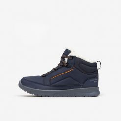 Buty turystyczne damskie Quechua SH100 Mid wodoodporne. Czarne buty trekkingowe QUECHUA, na zimę, przed kolano, bez zapięcia. Za 159.99 zł.