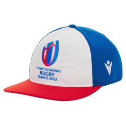 Czapka typu snapback Macron RWC France 2023. Białe czapki z daszkiem Macron, bez wzorów, sportowe. Za 159.00 zł.
