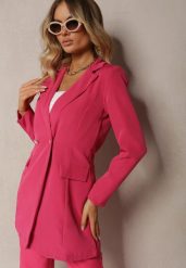 Ciemnoróżowa Marynarka Taliowana Dwurzędowa Swal. Czerwone marynarki i żakiety Renee, m, bez wzorów, eleganckie, bez ramiączek. W wyprzedaży za 127.99 zł.