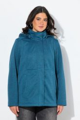 Damskie Kurtka softshell HYPRAR wodoodporna kaptur. Niebieskie kurtki przejściowe sportowe Ulla Popken, m, bez wzorów, z materiału, trekkingowe. Za 479.99 zł.