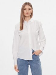 Tommy Hilfiger Koszula Essential WW0WW40543 Biały Regular Fit. Białe koszule Tommy Hilfiger, bez wzorów, z bawełny, biznesowe, bez kołnierzyka, bez ramiączek. Za 279.99 zł.
