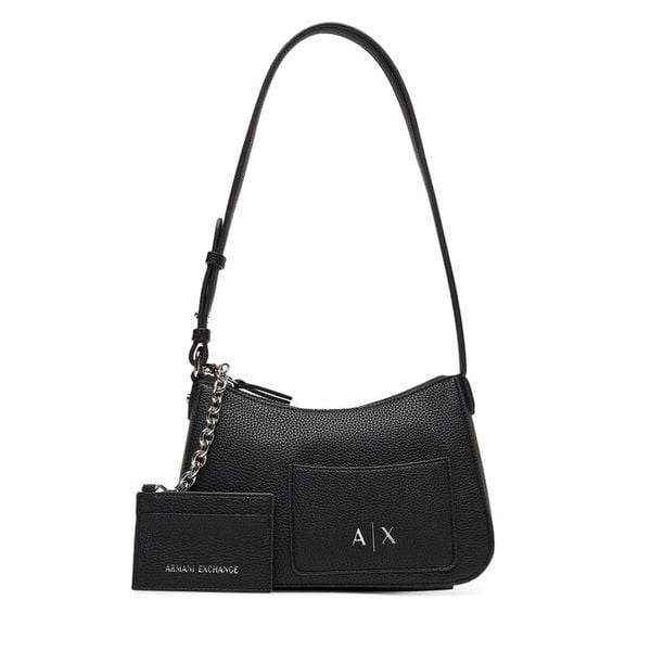 Torebka Armani Exchange. Czarne torebki klasyczne Armani Exchange, bez wzorów, klasyczne, bez dodatków. Za 298.99 zł.