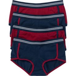 Figi "french" (4 pary) bonprix czerwony kasztanowy - ciemnoniebieski z nadrukiem. Figi marki bonprix. Za 39.96 zł.