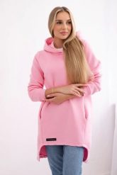 Bluza ocieplana z dłuższym tyłem jasno różowa. Czerwone bluzy KESI, l, bez wzorów, z bawełny, bez ramiączek, bez kaptura. Za 267.67 zł.