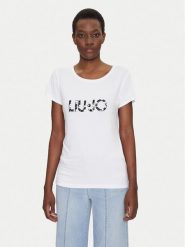 Liu Jo Beachwear T-Shirt VA5156 JS360 Biały Regular Fit. Białe t-shirty Liu Jo Beachwear, l, bez wzorów, z wiskozy, bez kołnierzyka, bez ramiączek. Za 219.99 zł.