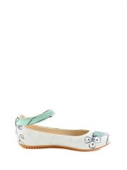 Goby Baleriny w kolorze biało-miętowym ze wzorem rozmiar: 41. Białe baleriny Goby, bez wzorów, z materiału, bez obcasa, bez zapięcia. Za 165.99 zł.