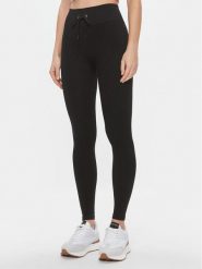 Guess Legginsy Rib-Seamless V4RB00 Z3CC0 Czarny Slim Fit. Czarne legginsy Guess, z aplikacjami, z syntetyku. Za 239.99 zł.