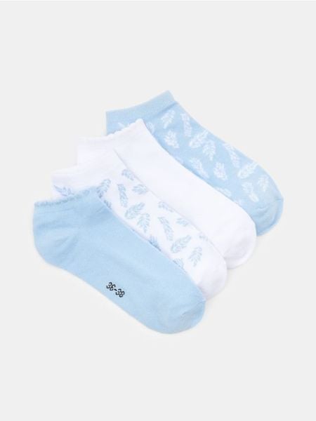Skarpetki stopki ze wzorem 4 pack - błękitny. Niebieskie skarpetki Sinsay, bez wzorów. Za 9.99 zł.