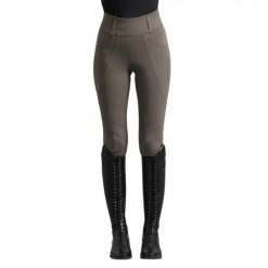 Damskie legginsy jeździeckie z pełną przyczepnością Premier Equine Ventus. Brązowe legginsy PREMIER EQUINE, bez wzorów, z tkaniny, biznesowe. Za 385.50 zł.