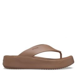 Japonki Crocs. Brązowe japonki Crocs, bez wzorów. Za 135.99 zł.