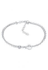 Elli Damski soliter koło warstwy z kryształem szklanym w srebrze próby 925 Sterling Silver Bransoletki 1 ct. Szare bransoletki Elli, srebrne. Za 328.99 zł.