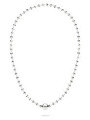 Liebeskind Posrebrzany naszyjnik - dł. 42 cm rozmiar: onesize. Szare naszyjniki Liebeskind, z materiału, posrebrzane. Za 218.05 zł.