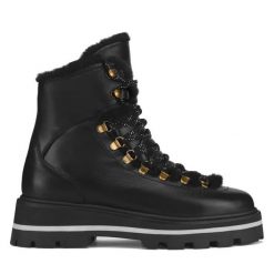 Botki Gino Rossi. Czarne botki Gino Rossi, bez wzorów, bez obcasa, na płaskiej podeszwie, bez zapięcia. Za 287.99 zł.