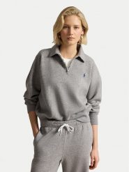 Polo Ralph Lauren Bluza 211B18685004 Szary Regular Fit. Szare bluzy Polo Ralph Lauren, m, bez wzorów, z bawełny, bez kaptura. Za 859.99 zł.