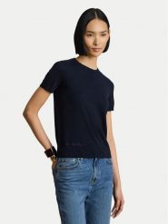 LAUREN RALPH LAUREN T-Shirt 200P14055003 Granatowy Regular Fit. Niebieskie t-shirty Lauren Ralph Lauren, s, bez wzorów, z bawełny, bez kołnierzyka, bez ramiączek. Za 729.99 zł.