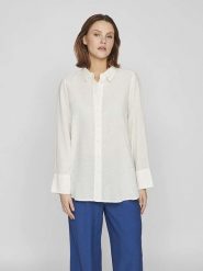 Vila Bluzka w kolorze białym rozmiar: 36. Białe bluzki Vila, bez wzorów, z bawełny, bez kołnierzyka, bez ramiączek. Za 41.69 zł.