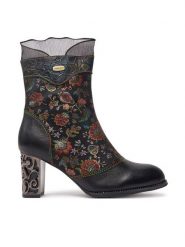 Laura Vita Botki Ledao 01 Czarny. Czarne botki LAURA VITA, bez wzorów, ze skóry, bez obcasa, na słupku, bez zapięcia. Za 279.99 zł.