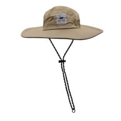 Kapelusz - nylonowy - z długim rondem / dla dorosłych /uniwersalny (beżowy). Brązowe kapelusze SURF MONKEY, bez wzorów, z bawełny. Za 179.95 zł.