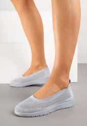 Szare Tenisówki z Elastyczną Cholewką Avisine. Szare trampki Renee, bez wzorów, z jeansu, bez zapięcia. W wyprzedaży za 43.99 zł.