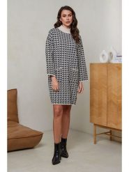 Soft Cashmere Sukienka dzianinowa w kolorze czarno-beżowym rozmiar: 34/36. Brązowe sukienki Soft Cashmere, na co dzień, bez wzorów, z dzianiny, bez kołnierzyka, bez ramiączek, maxi, proste. Za 173.99 zł.