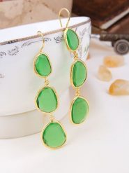 L'Atelier de Gaia Pozłacane kolczyki z kocim okiem rozmiar: onesize. Zielone kolczyki L'Atelier de Gaia, pozłacane. Za 95.95 zł.