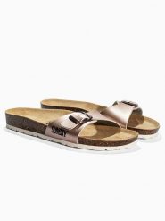 Sunbay Klapki "Jasmin" w kolorze złotym rozmiar: 37. Żółte klapki Sunbay, bez wzorów, klasyczne, z otwartym noskiem, bez obcasa, bez zapięcia. Za 109.95 zł.