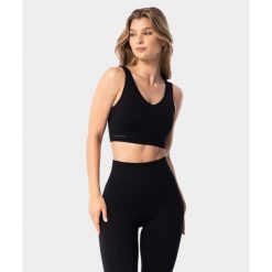 Biustonosz sportowy bezszwowy damski Simply Seamless Carpatree. Czarne biustonosze sportowe Carpatree, bez wzorów, na fitness i siłownię. Za 82.99 zł.