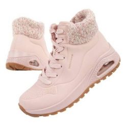 Buty Skechers Uno Rugged 167988/BLSH różowe. Czerwone buty treningowe na zimę, bez wzorów, ze skóry, bez zapięcia. W wyprzedaży za 451.28 zł.