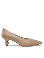 Weekend Max Mara Czółenka 2515521054600 Beżowy. Brązowe czółenka Weekend Max Mara, bez wzorów, ze skóry, bez obcasa, bez zapięcia. Za 1,679.00 zł.