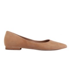 Marco Shoes Subtelne balerinki beżowy. Brązowe baleriny z aplikacjami, ze skóry, klasyczne, ze szpiczastym noskiem, bez obcasa, bez zapięcia. W wyprzedaży za 359.00 zł.