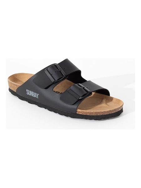 Sunbay Klapki "Trefle" w kolorze czarnym rozmiar: 36. Czarne klapki Sunbay, bez wzorów, klasyczne, z otwartym noskiem, bez obcasa, bez zapięcia. Za 109.95 zł.
