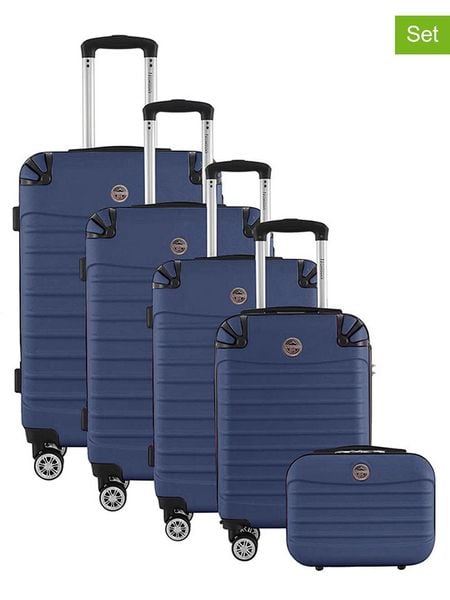 Geographical Norway 5-częściowy zestaw "Shock" w kolorze granatowym rozmiar: onesize. Niebieskie walizki Geographical Norway. Za 565.99 zł.