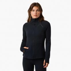 Kurtka treningowa trening damska Swedemount Move Full Zip Jacket szybkoschnąca. Czarne kurtki do biegania SWEDEMOUNT, bez wzorów, bez kaptura, do biegania. Za 199.99 zł.