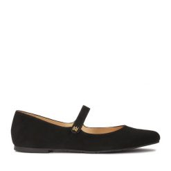 Baleriny Kazar. Czarne baleriny Kazar, bez wzorów, ze lnu, bez obcasa, bez zapięcia. Za 499.00 zł.