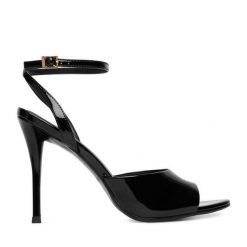 Sandały Eva Minge. Czarne sandały Eva Minge, bez wzorów, bez obcasa, na szpilce, bez zapięcia. Za 429.99 zł.