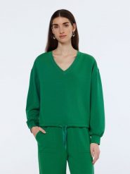 Scotch & Soda Bluza w kolorze zielonym rozmiar: XS. Zielone bluzy Scotch & Soda, xs, bez wzorów, bez ramiączek, bez kaptura. Za 131.12 zł.