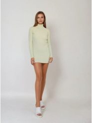 Monki Sukienka dzianinowa w kolorze jasnozielonym rozmiar: S. Zielone sukienki Monki, s, bez wzorów, z dzianiny, bez kołnierzyka, bez ramiączek, mini. Za 39.99 zł.