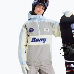Kurtka snowboardowa damska ROXY Chloe Kim Anorak. Szare kurtki narciarskie Roxy, na zimę, l, bez wzorów, z materiału, bez kaptura, snowboardowy. Za 1,253.70 zł.