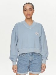 Calvin Klein Jeans Bluza J20J223079 Niebieski Relaxed Fit. Niebieskie bluzy Calvin Klein Jeans, xl, bez wzorów, z bawełny, bez kaptura. Za 249.99 zł.
