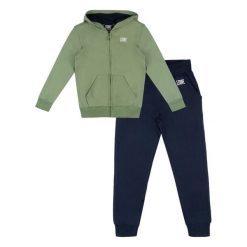 Bluza z kaptur na trening na czas wolny. Niebieskie bluzy LEONE 1947 APPAREL, bez wzorów, z bawełny, sportowe, bez ramiączek, bez kaptura. W wyprzedaży za 112.15 zł.