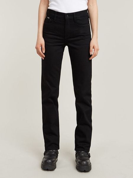 G-Star Dżinsy "Strace" - Straight fit - w kolorze czarnym rozmiar: W31/L34. Czarne jeansy G-Star, l, z aplikacjami, z bawełny, klasyczne. Za 158.10 zł.