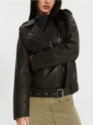 Kurtka ramoneska - czarny. Czarne kurtki Sinsay, l, bez wzorów, ze skóry, klasyczne, bez kaptura. Za 129.99 zł.