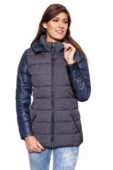 DAMSKA KURTKA ZIMOWA TOM TAILOR MATERIAL MIX JACKET 3521685.00.71 COL. 6012. Szare kurtki Tom Tailor, na zimę, s, bez wzorów, z materiału, eleganckie, z kapturem. Za 149.99 zł.