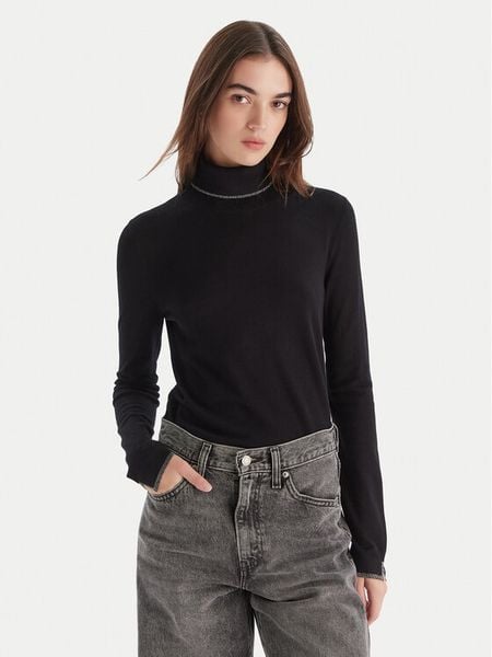 Liu Jo Golf MF5229 MS49I Czarny Regular Fit. Czarne swetry Liu Jo, s, bez wzorów, z wiskozy, bez ramiączek. Za 449.99 zł.